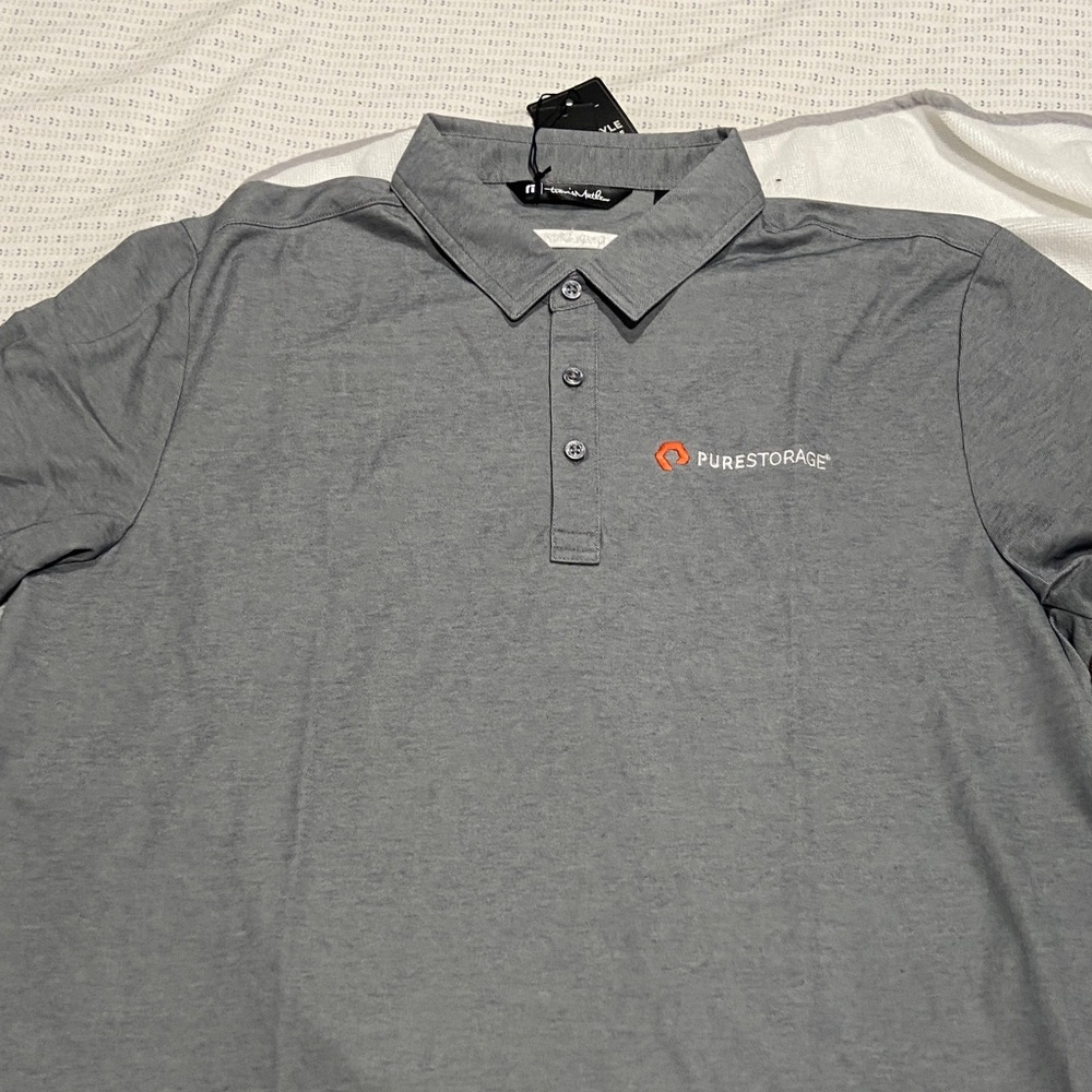 Travis Mathew Gray Polo with Orange Logo